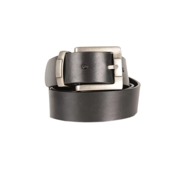 Sale Ceinture large pour homme en cuir noir | 85-105 cm | Cuir pleine fleur Homme Ceinture En Cuir