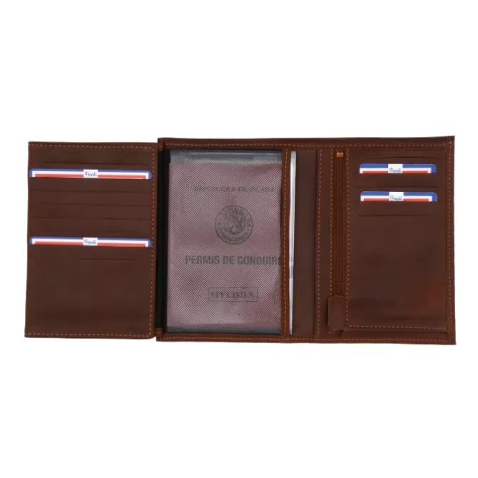 Discount Portefeuille 4 volets vintage en cuir - Homme Portefeuille Cuir